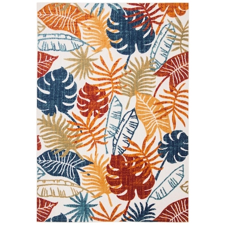 Safavieh 3 x 5 ft. Cabana Indoor & Outdoor Rectangle Power Loomed Rug Creme & Red CBN831A-3
